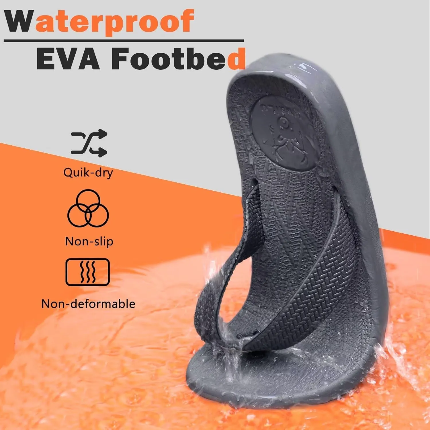 KuaiLu Mens Flip Flops Arch Support Comfortable Summer Beach Thong Sandals Yoga Foam Cushion Slip on Slippers