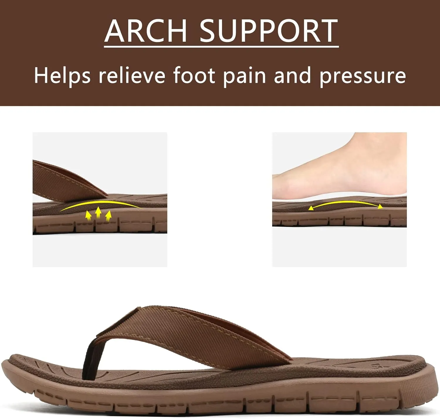 KuaiLu Womens Casual Flip Flops Yoga Mat Comfortable Cushion Arch Support Walking Thong Sandals Lightweight Non-Slip Summer Beach Slippers