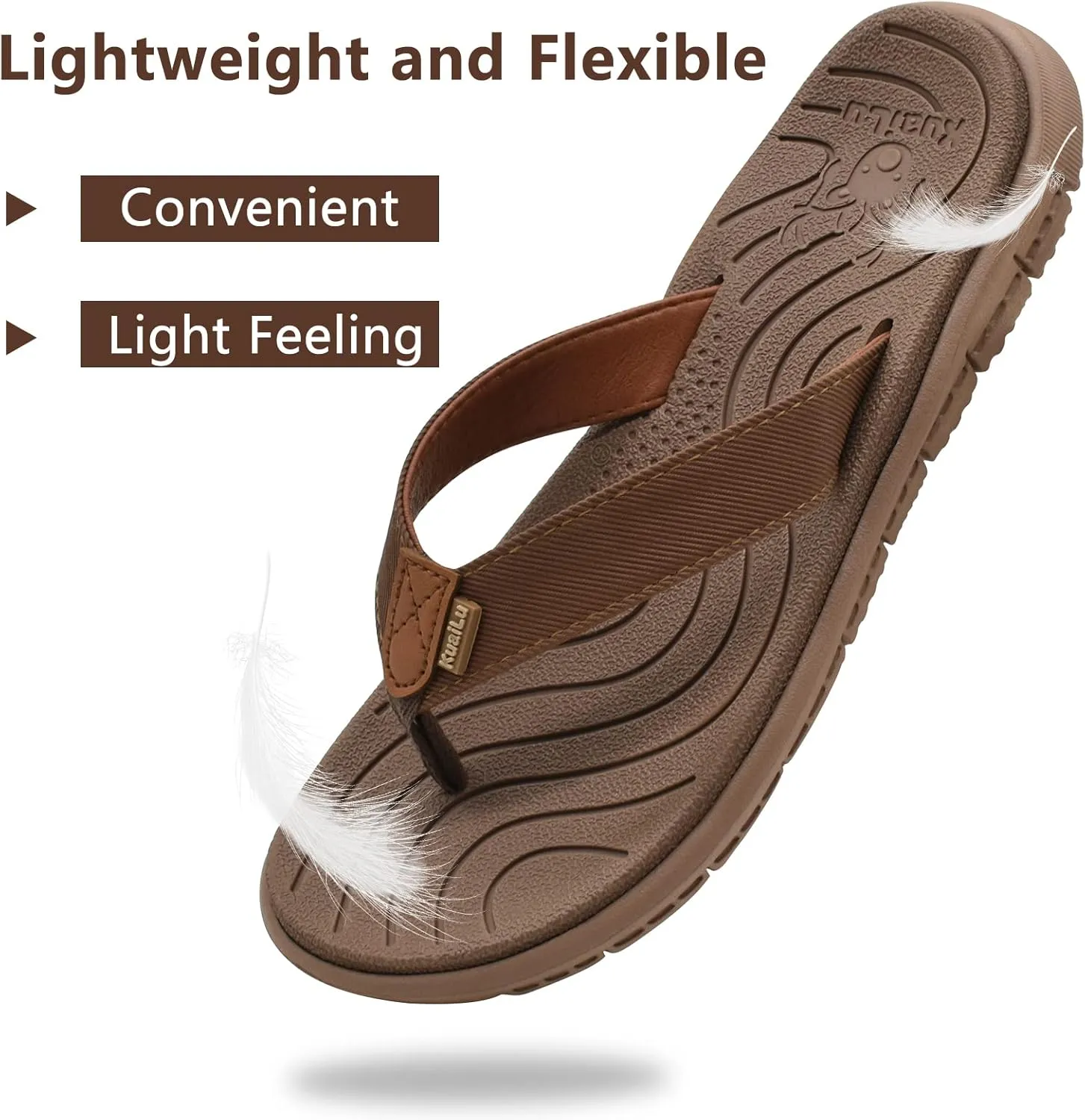 KuaiLu Womens Casual Flip Flops Yoga Mat Comfortable Cushion Arch Support Walking Thong Sandals Lightweight Non-Slip Summer Beach Slippers