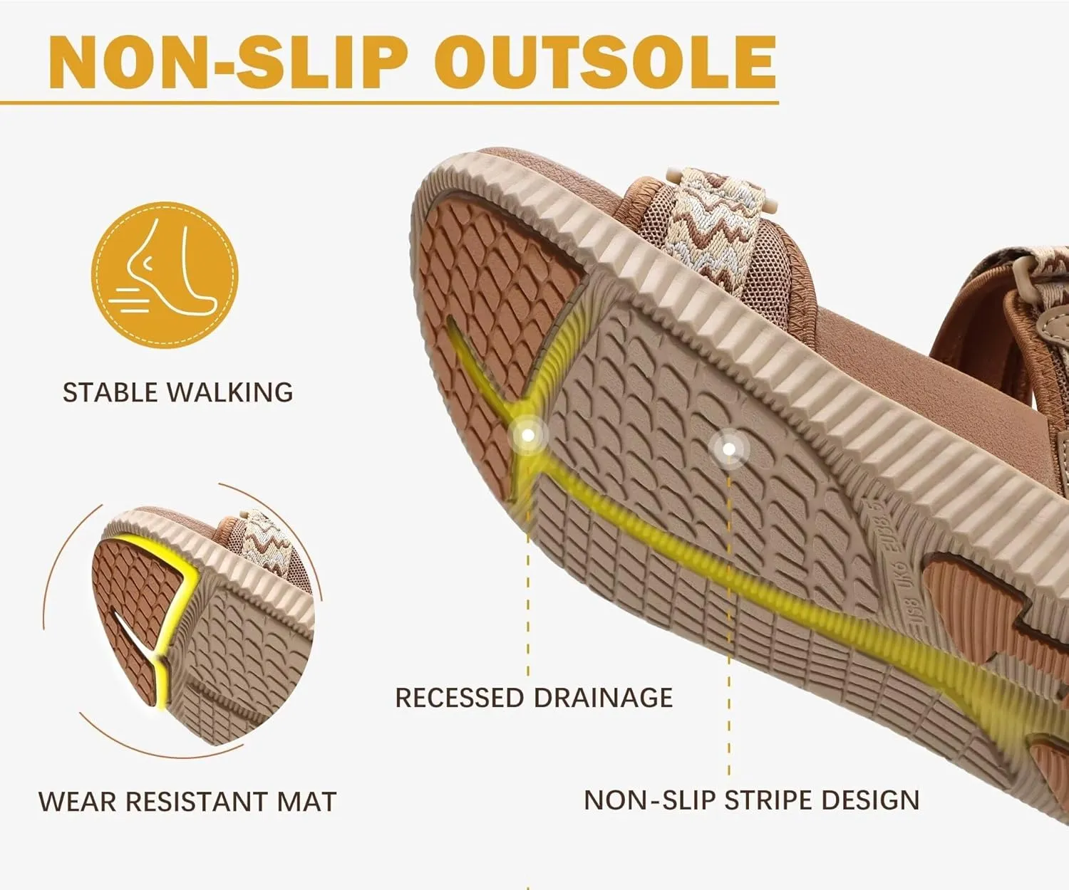 KuaiLu Womens Orthopedic Walking Sandals with Comfortable Arch Support Recovery Sport Relief Plantar Fasciitis Summer Outdoor Hiking Adjustable Strap Platform Cushion Shoes