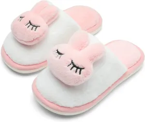 KUBUA Girls Boys Winter Warm Indoor Bedroom Shoes Kids Slippers