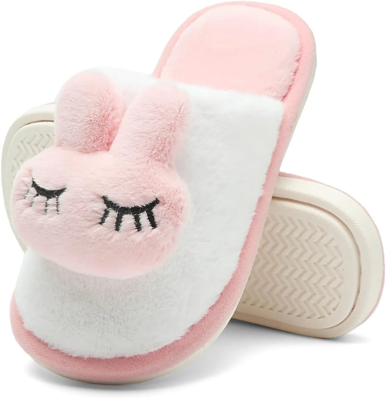 KUBUA Girls Boys Winter Warm Indoor Bedroom Shoes Kids Slippers