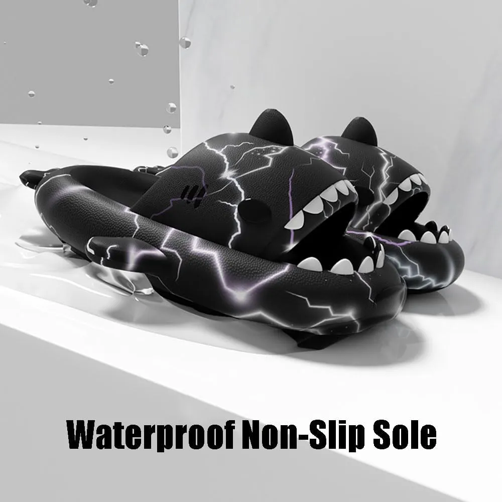 Lantern Fish Shark Slippers, Angler Fish Slides, Glow in the Dark Super Soft, Comfy, Shark Sandals For Women Men
