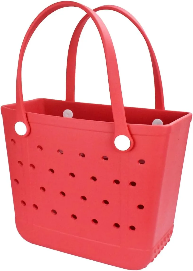 Large Beach Bag, Rubber Beach Tote Bag, Waterproof Washable Durable Open Beach Bag Tote for Beach Boat Pool Sports
