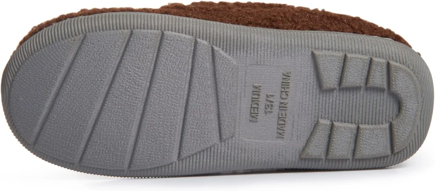 Laura Ashley Girls Teddy Bear A-Line Slippers with Rubber Soles, Warm Indoor Outdoor House Shoes, Kids Animal Bedroom Slipper