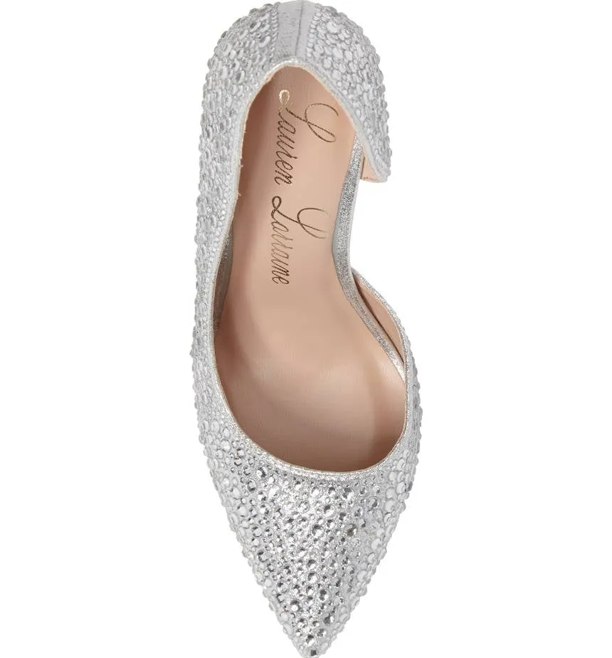 Lauren Rhinestone Ruby Embellished Multi-zone Shimmer Lorraine Pumps Half Silver Pointed Customer-friendly