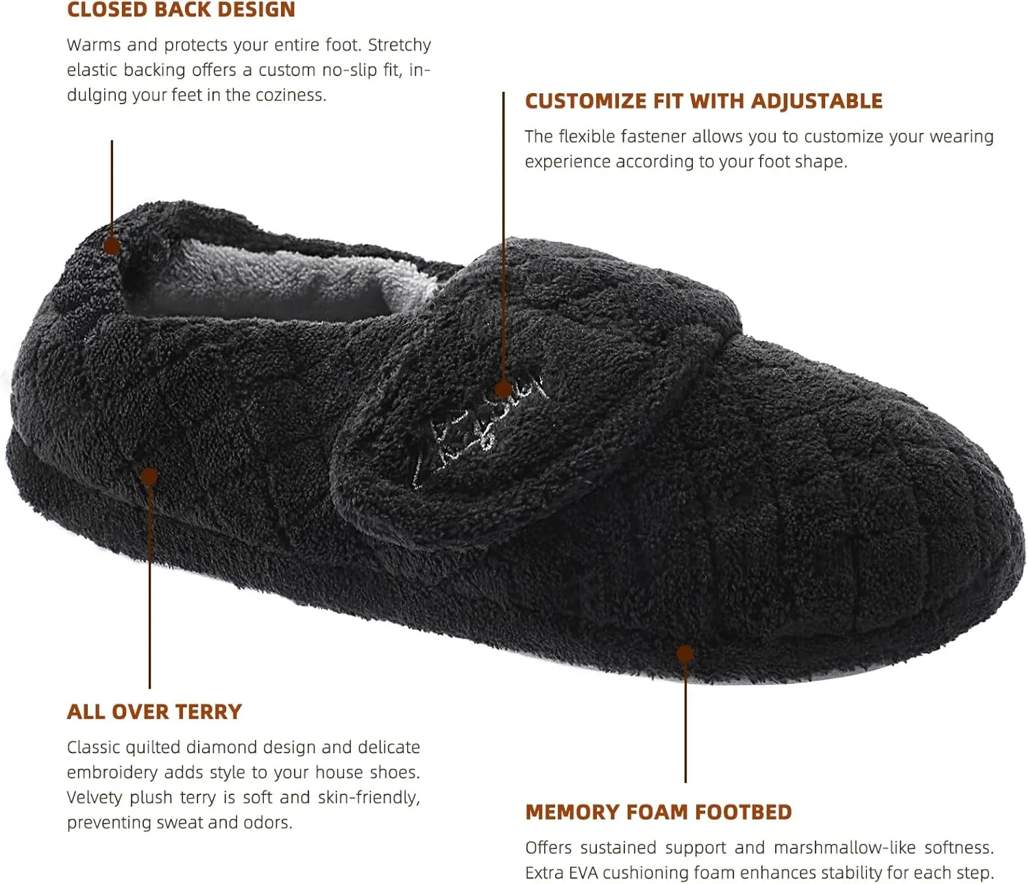 LazyStep Women's Nana Adjustable Slipper with Wide Widths