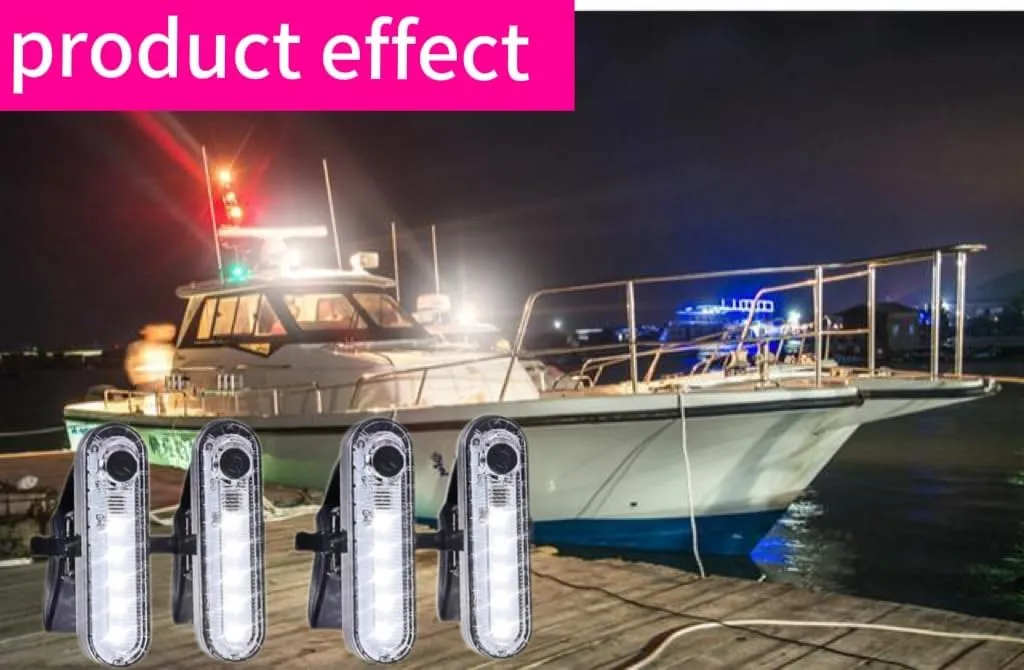 LED Boat Light,LED Navigation Lights Kit for Boat Kayak, Stern Lights Battery Operated, Rechargeable LED Lights, Bike Tail Light, 4 Light Options (White)