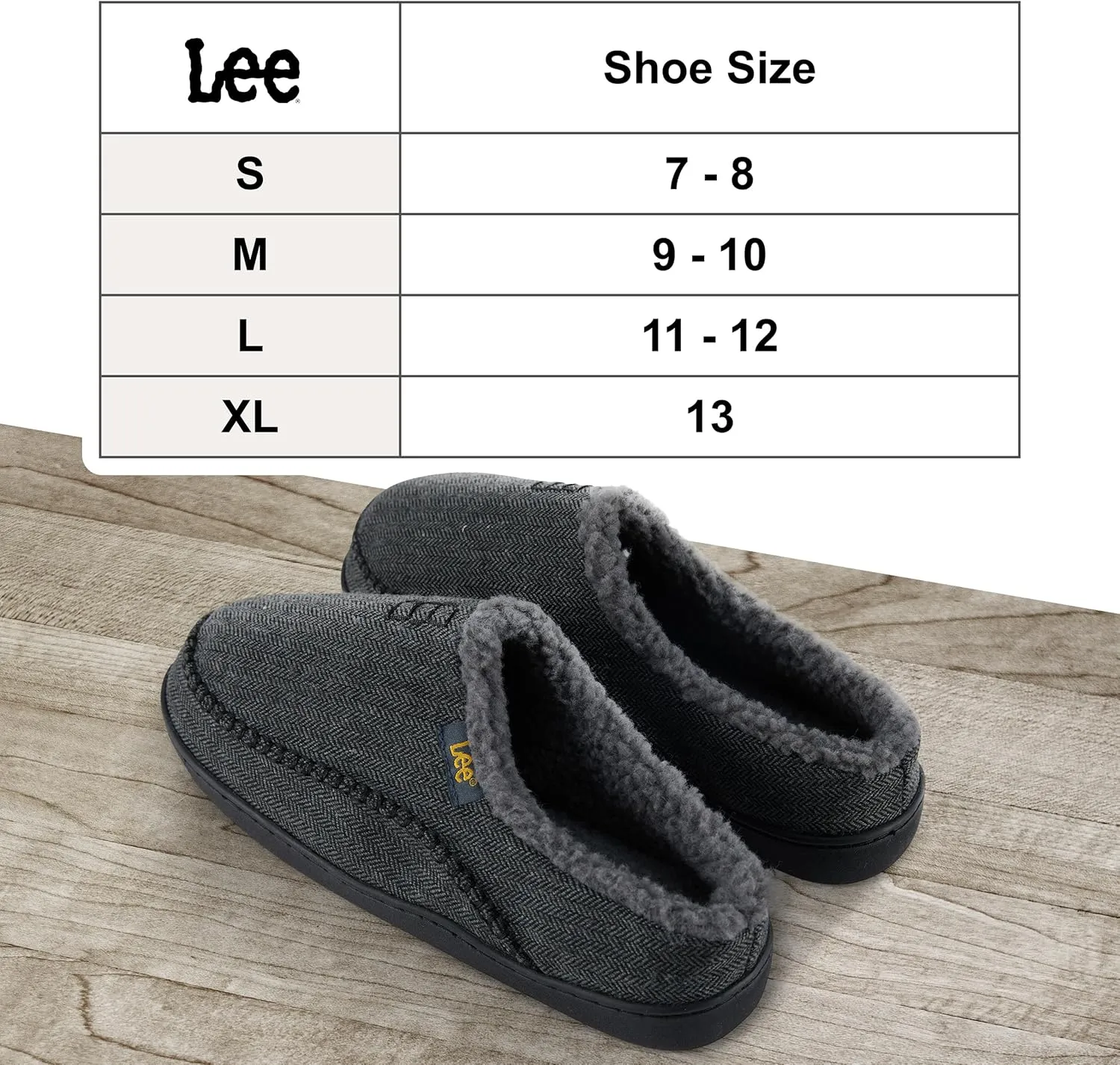 Lee Mens Slippers Gifts for Men House Slippers for Men Slip On Sherpa Fur Indoor Outdoor Casual Cozy