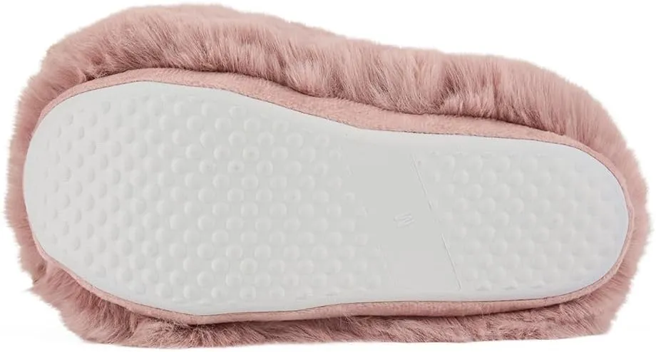 LEMZONE Fuzzy Animal Slippers for Women Cute Warm Furry Bear Paw Funny House Slippers with Non-skid Bottoms