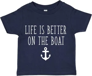 Life is Better On The Boat Infant Baby Tee Shirt Assorted Colors (6M 12M 18M 24M)