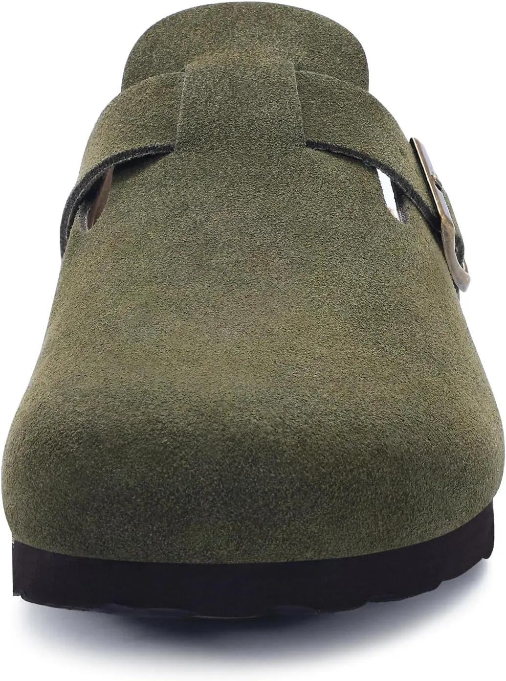 Litfun Women's Genuine Suede Clogs Soft Footbed Leather Potato Shoes Comfort Slip On Clogs with Arch Support