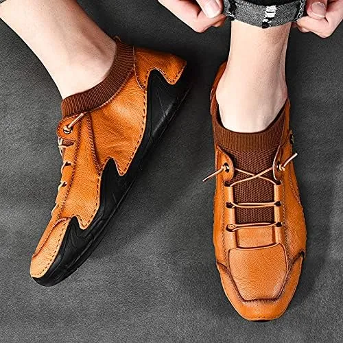 Loafers for Men Shoes Leather Casual Dress Handmade Men's Driving Comfort Fashion Boat Shoe Male