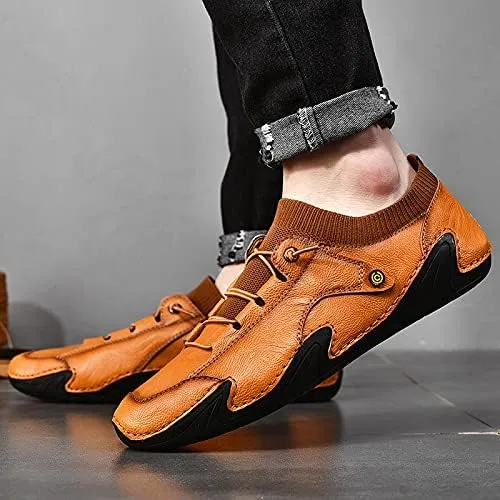 Loafers for Men Shoes Leather Casual Dress Handmade Men's Driving Comfort Fashion Boat Shoe Male