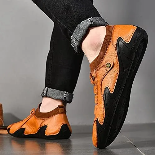 Loafers for Men Shoes Leather Casual Dress Handmade Men's Driving Comfort Fashion Boat Shoe Male