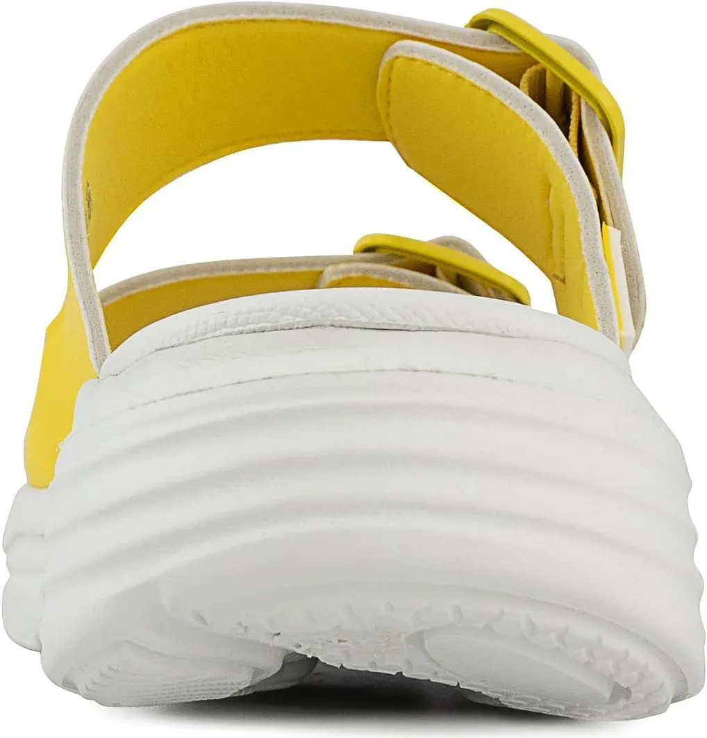 LONDON FOG Womens Neeta Comfort Platform Sandal Womens Sandal Slip On Sandal With Buckles