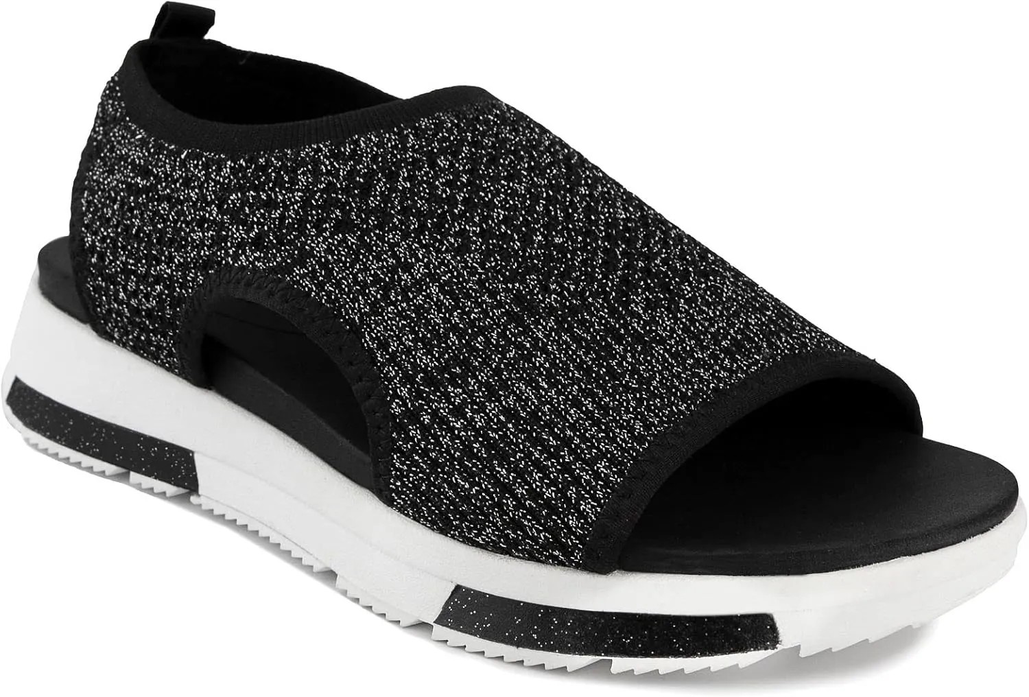 LONDON FOG Womens Noome Comfort Platform Sandal Stretch Fabric Comfort Womens Sandals