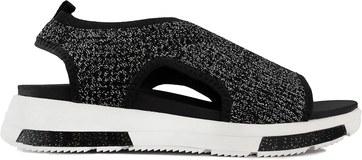 LONDON FOG Womens Noome Comfort Platform Sandal Stretch Fabric Comfort Womens Sandals