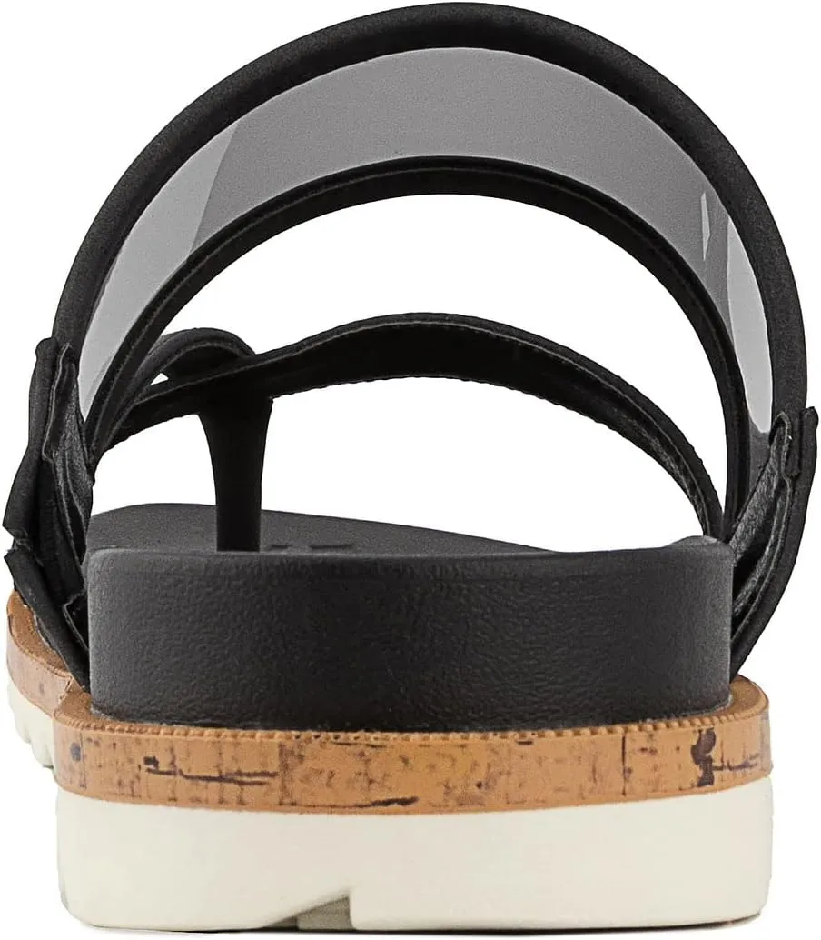 LONDON FOG Womens Noome Comfort Platform Sandal Stretch Fabric Comfort Womens Sandals