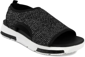 LONDON FOG Womens Noome Comfort Platform Sandal Stretch Fabric Comfort Womens Sandals