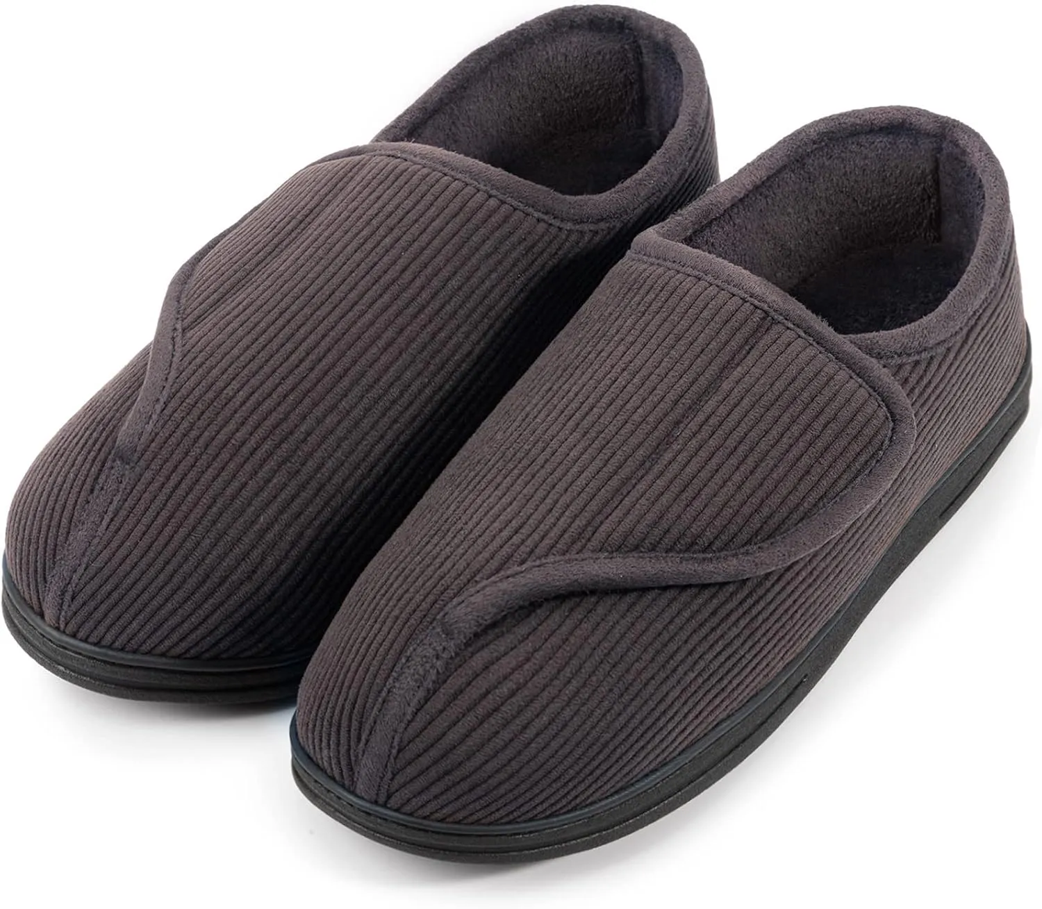 LongBay Men's Memory Foam Diabetic Slippers Comfy Warm Plush Fleece Arthritis Edema Swollen House Shoes