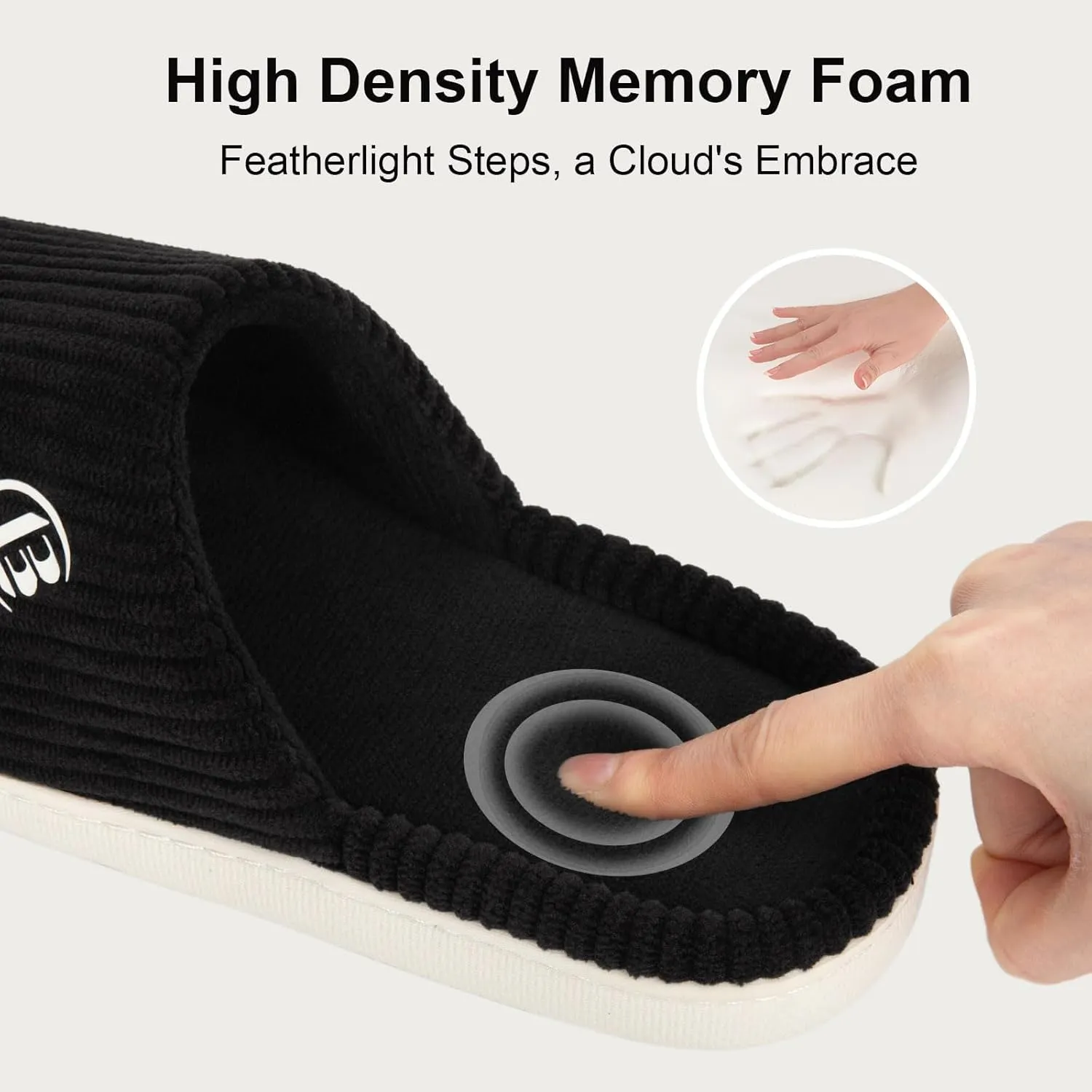 LongBay Women's Slippers Soft Comfy Memory Foam Slip-On Indoor House Shoes with Non-Slip Sole