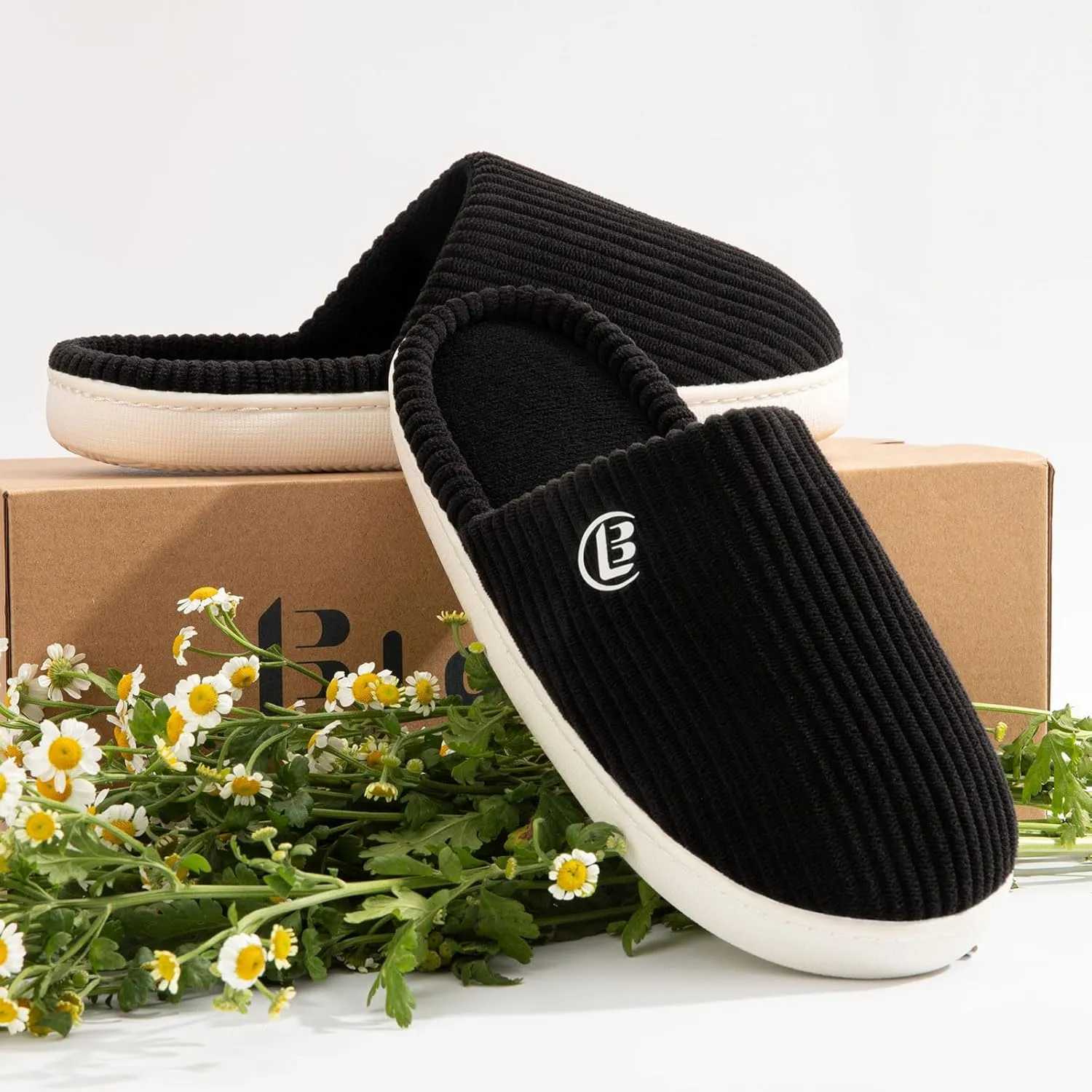 LongBay Women's Slippers Soft Comfy Memory Foam Slip-On Indoor House Shoes with Non-Slip Sole