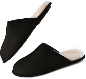 LORDFON Mens-Memory-Foam-Slip-On-House-Slippers Closed Toe Scuff Indoor Home Slipper for Men Comfy Cozy Soft Non-Slip Bedroom Slippers Houseshoes