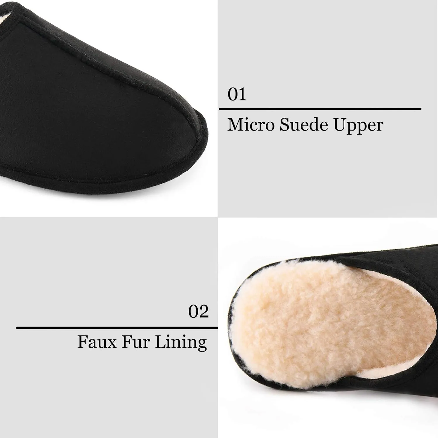 LORDFON Mens-Memory-Foam-Slip-On-House-Slippers Closed Toe Scuff Indoor Home Slipper for Men Comfy Cozy Soft Non-Slip Bedroom Slippers Houseshoes
