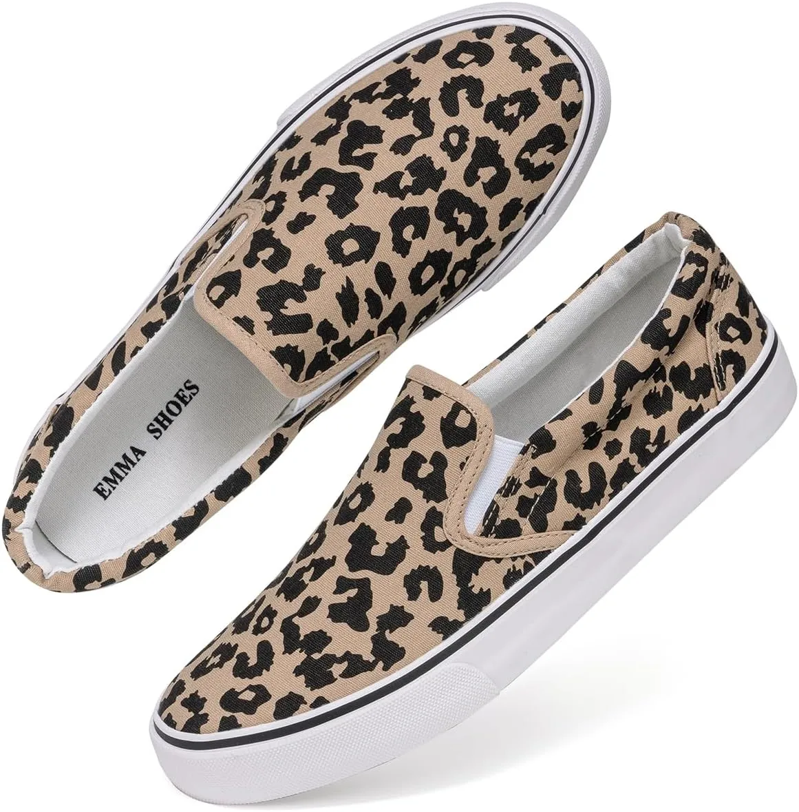 Low-Top Slip Ons Women's Fashion Sneakers Casual Canvas Sneakers for Women Comfortable Flats Breathable Padded Insole Slip on Sneakers Women Low Slip on Shoes