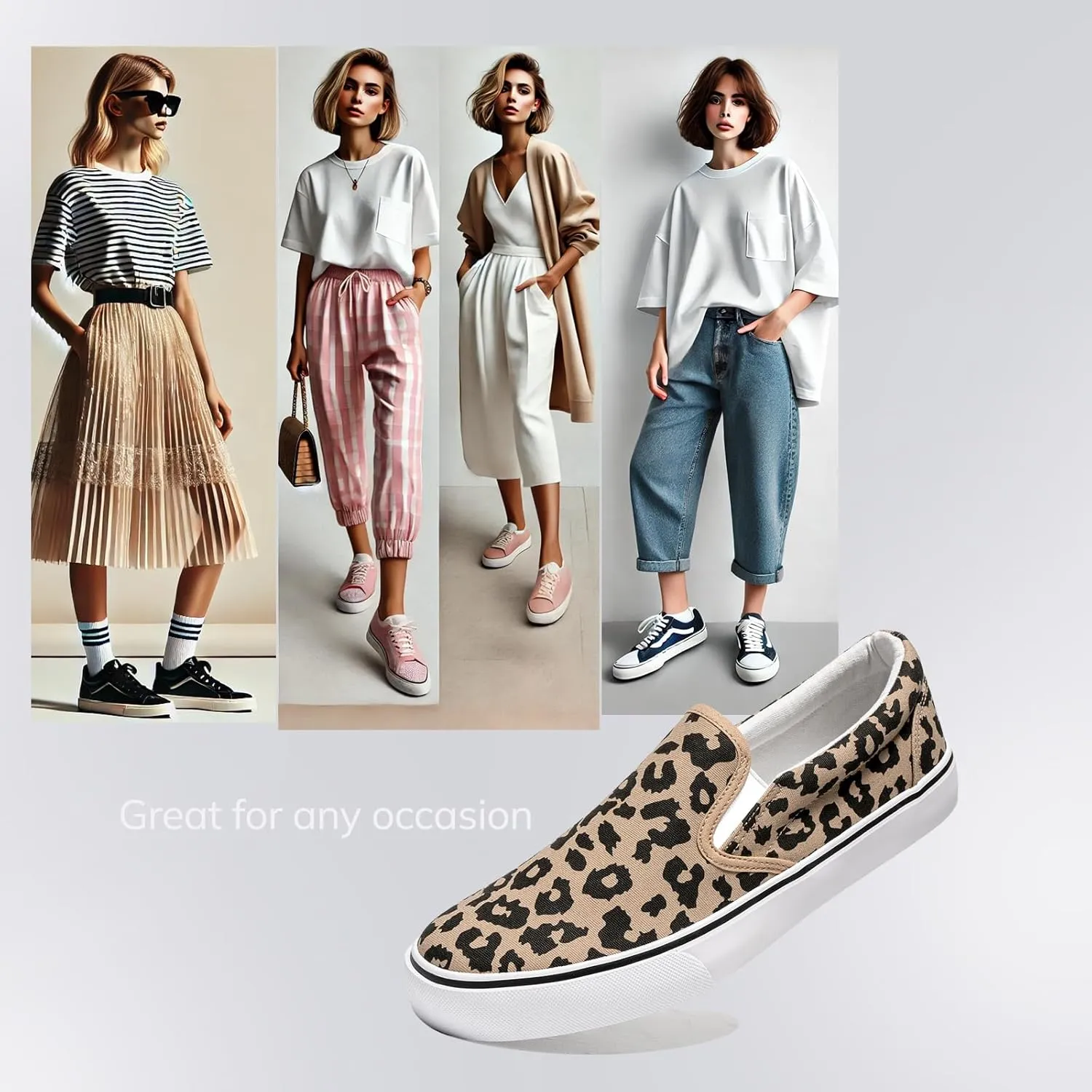 Low-Top Slip Ons Women's Fashion Sneakers Casual Canvas Sneakers for Women Comfortable Flats Breathable Padded Insole Slip on Sneakers Women Low Slip on Shoes