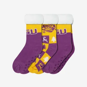 LSU Tigers Womens Fan Footy 3 Pack Slipper Socks