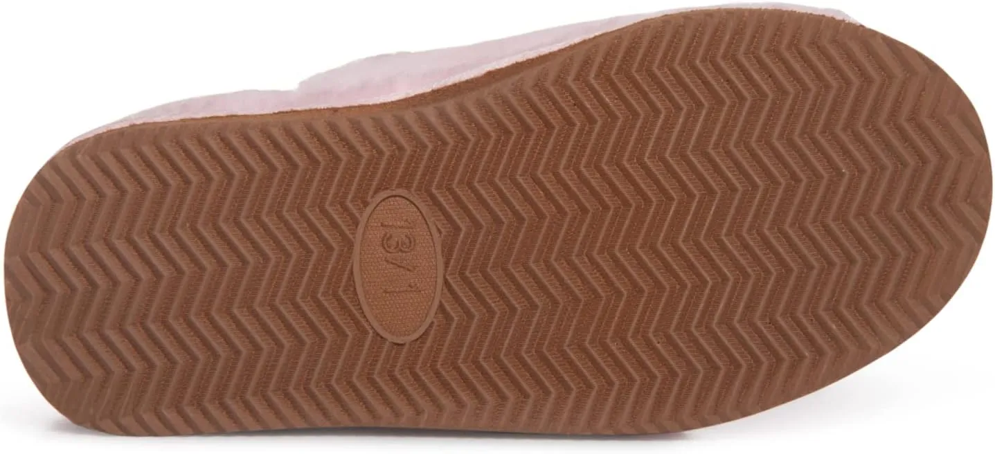 Lucky Brand Girls Plush Bootie Slippers, Fuzzy Rubber Sole Bedroom Slipper Booties, Little Kids Cozy Fluffy House Shoes Boots