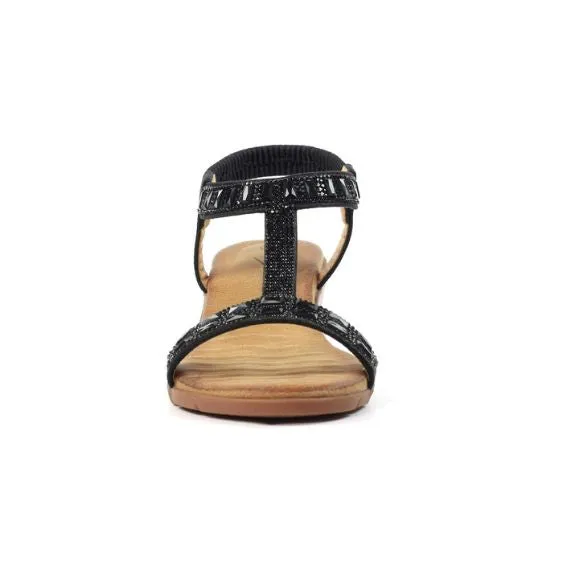 Lunar Macie Diamante Sandal in Black