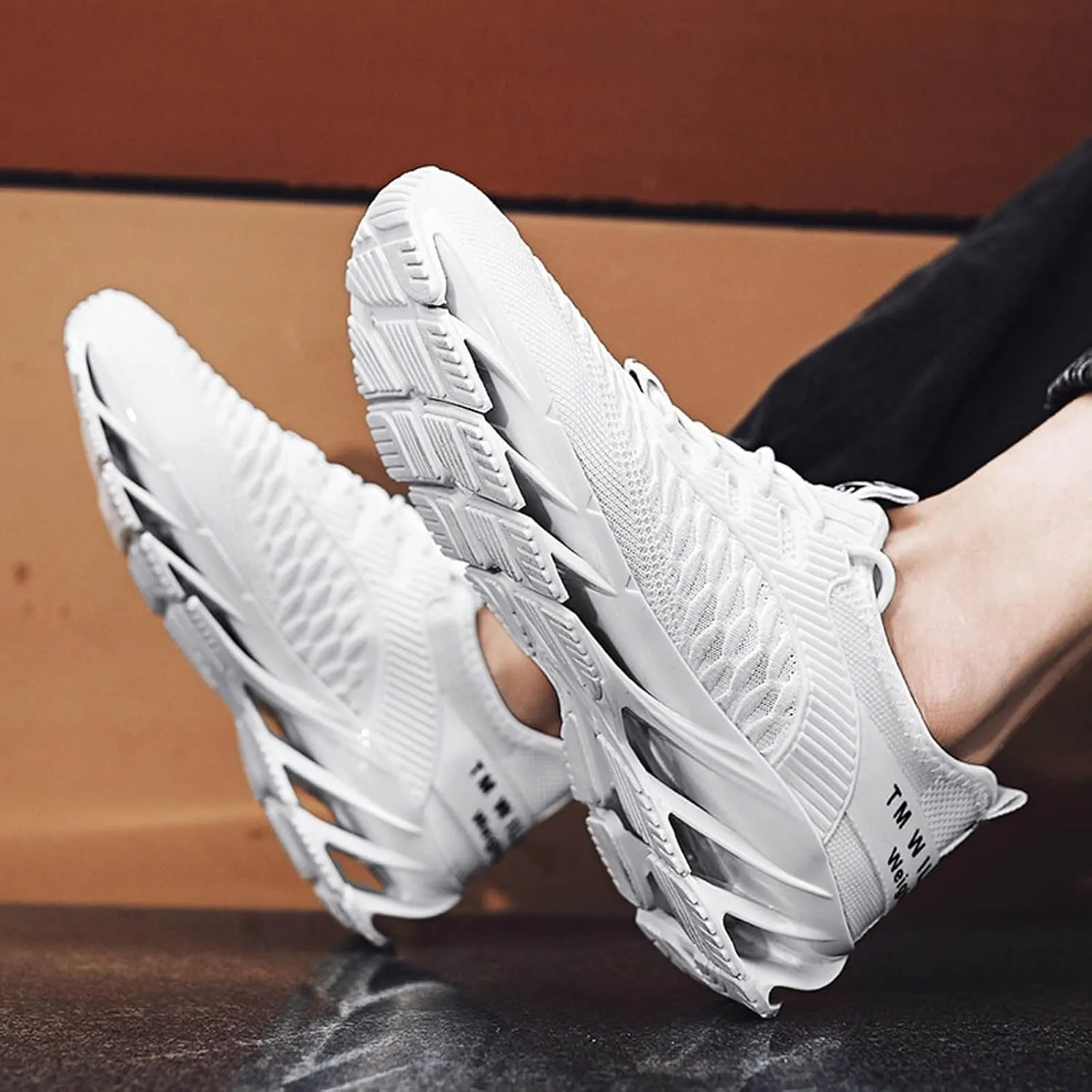 Luniva Shoes, Height Boosting Shoes for Men, Athletic Lightweight Breathable Running Walking Shoes Comfort Non Slip Breathable Knit Slip On Sneakers