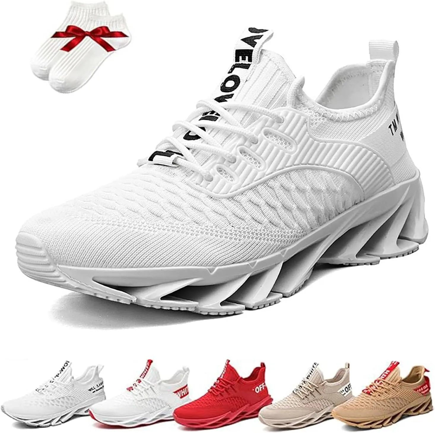 Luniva Shoes, Height Boosting Shoes For Men, Breathable Knitted Non-Slip Slip-On Sneakers