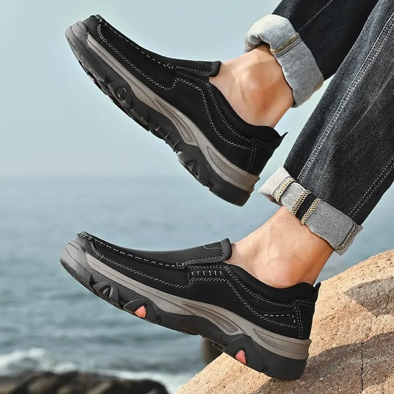 LZDZN Loafers for Men Shoes Leather Casual Shoe Mens Driving Men's Black Yellow Brown Big Size Male Boat Dress