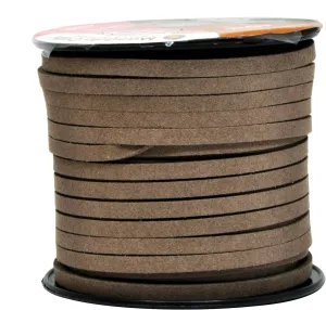 Mandala Crafts Clay Brown Faux Suede Cord for Jewelry Making - 5mm 50 Yards Flat Vegan Leather Strings Laces Strips for Bracelets, Necklaces, DIY Crafts, and Dream Catchers Supplies