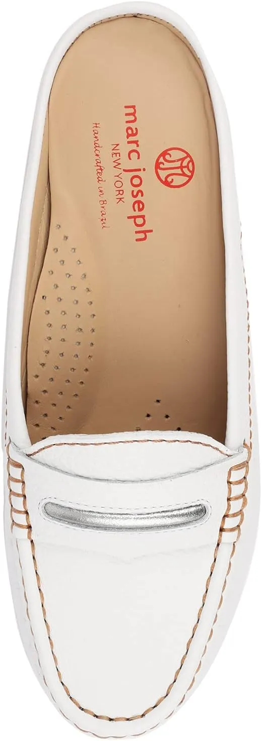 Marc Joseph New York Women's Leather Made in Brazil Luxury Mule Slide with Penny Detail