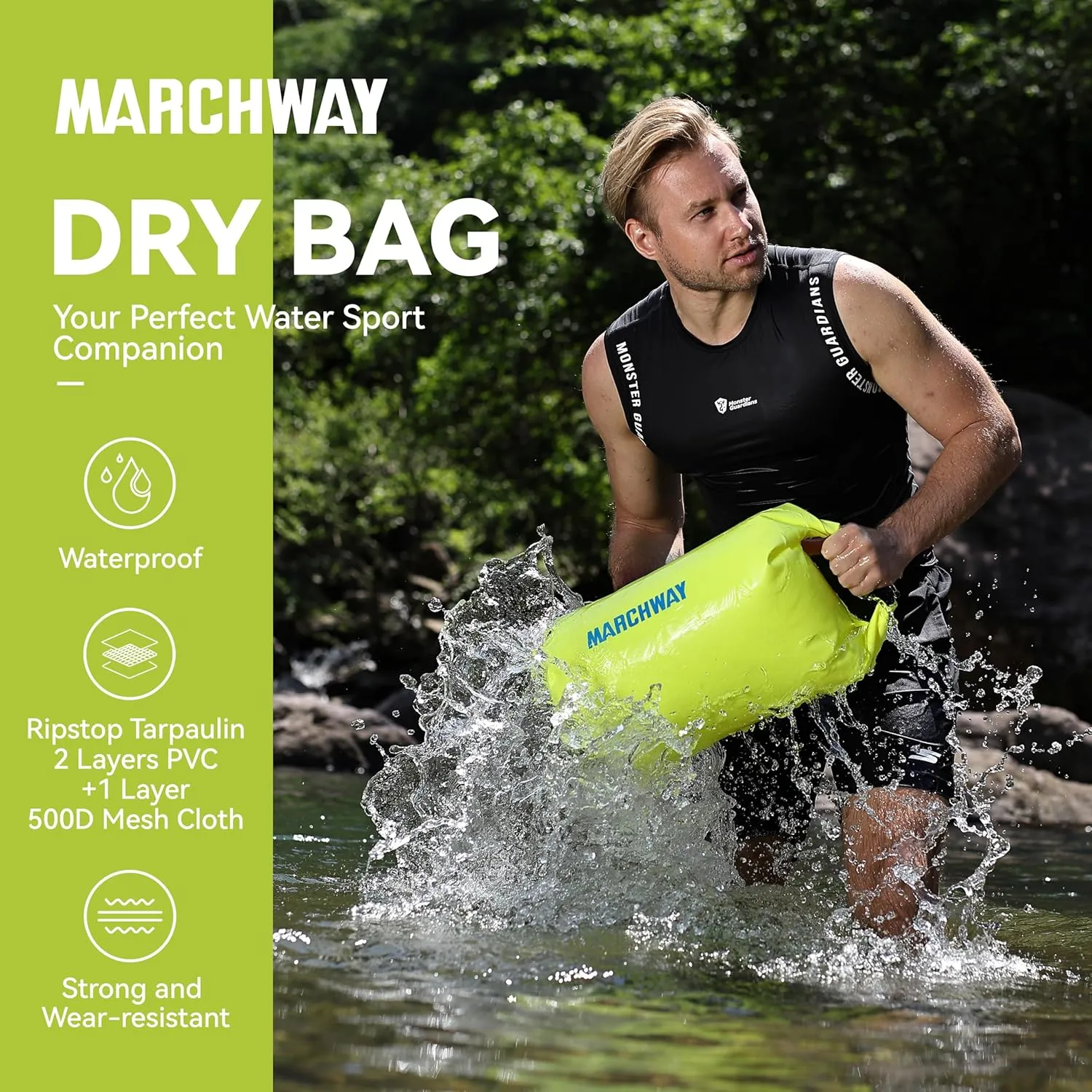 MARCHWAY Floating Waterproof Dry Bag Backpack 5L/10L/20L/30L/40L, Roll Top Sack Keeps Gear Dry for Kayaking, Rafting, Boating, Swimming, Camping, Hiking, Beach, Fishing