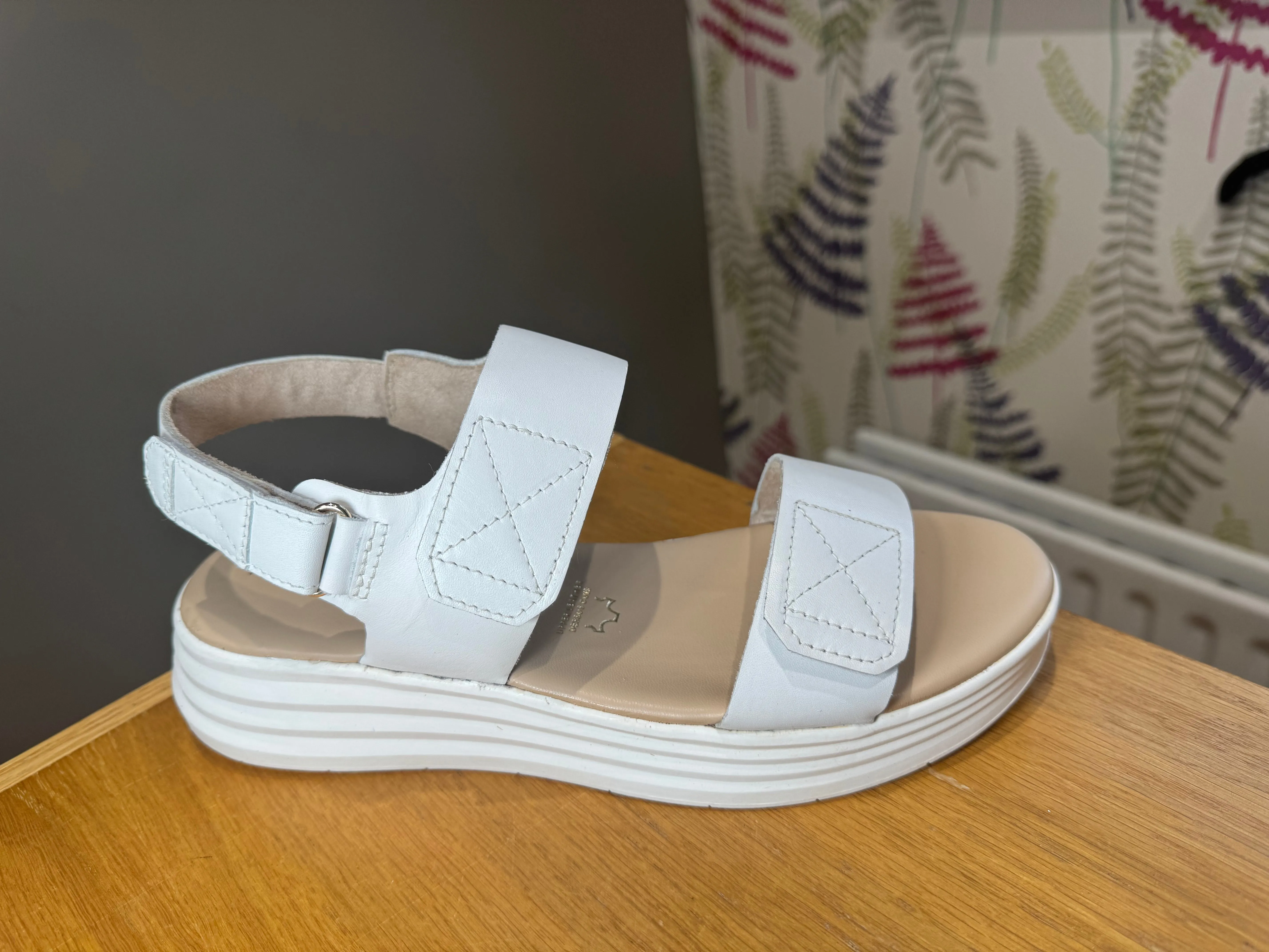 Marco Tozzi White Velcro Sandal