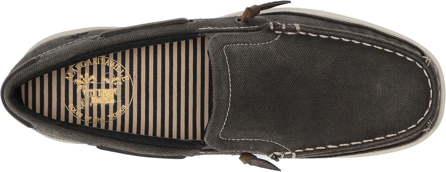 Margaritaville Men's Dock Slip on Boat Shoes - Leather Lace, Lightweight Slip on Shoes