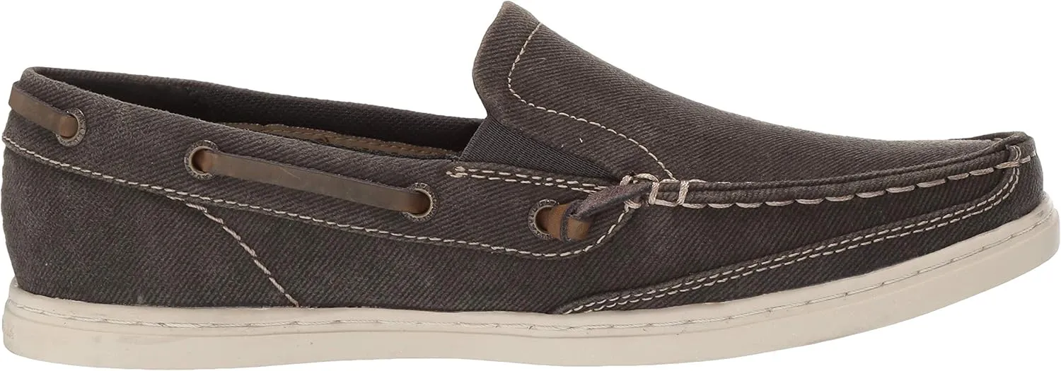 Margaritaville Men's Dock Slip on Boat Shoes - Leather Lace, Lightweight Slip on Shoes