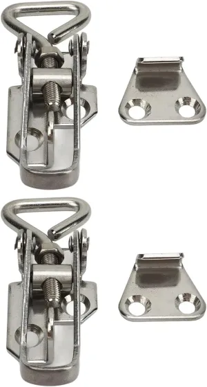 Marine Grade Boat Door Hatch Anti Rattle Latches 2 PCS Boat Anti Rattle Latch 66mm to 75mm 304 Stainless Steel Lockable Hold Down Fastener Clamp Marine Hatch Locker