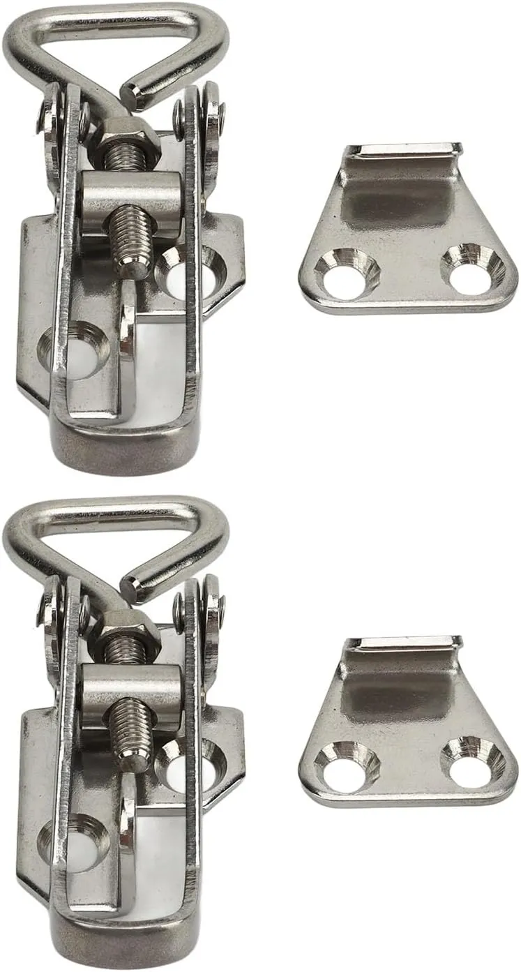 Marine Grade Boat Door Hatch Anti Rattle Latches 2 PCS Boat Anti Rattle Latch 66mm to 75mm 304 Stainless Steel Lockable Hold Down Fastener Clamp Marine Hatch Locker