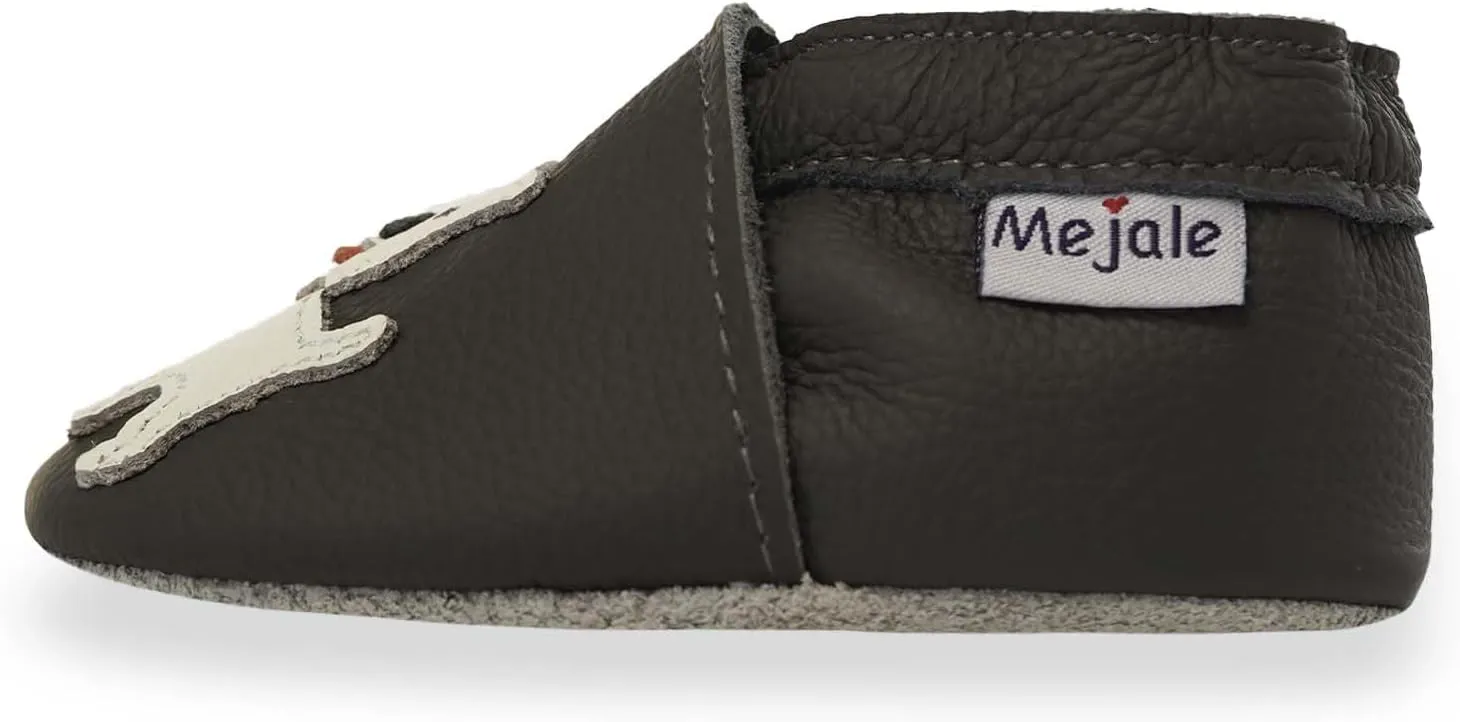 Mejale Baby Shoes Soft Sole Leather Moccasins Cartoon Butterfly Infant Toddler First Walker Slippers