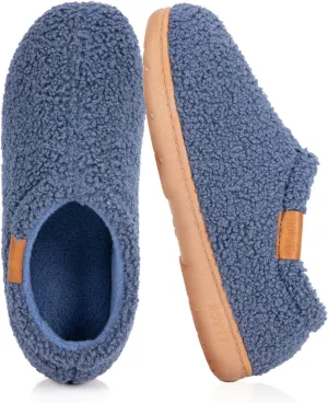 Memory Foam Slippers for Women - Indoor Cozy House Slip-on with Warm Curly Full