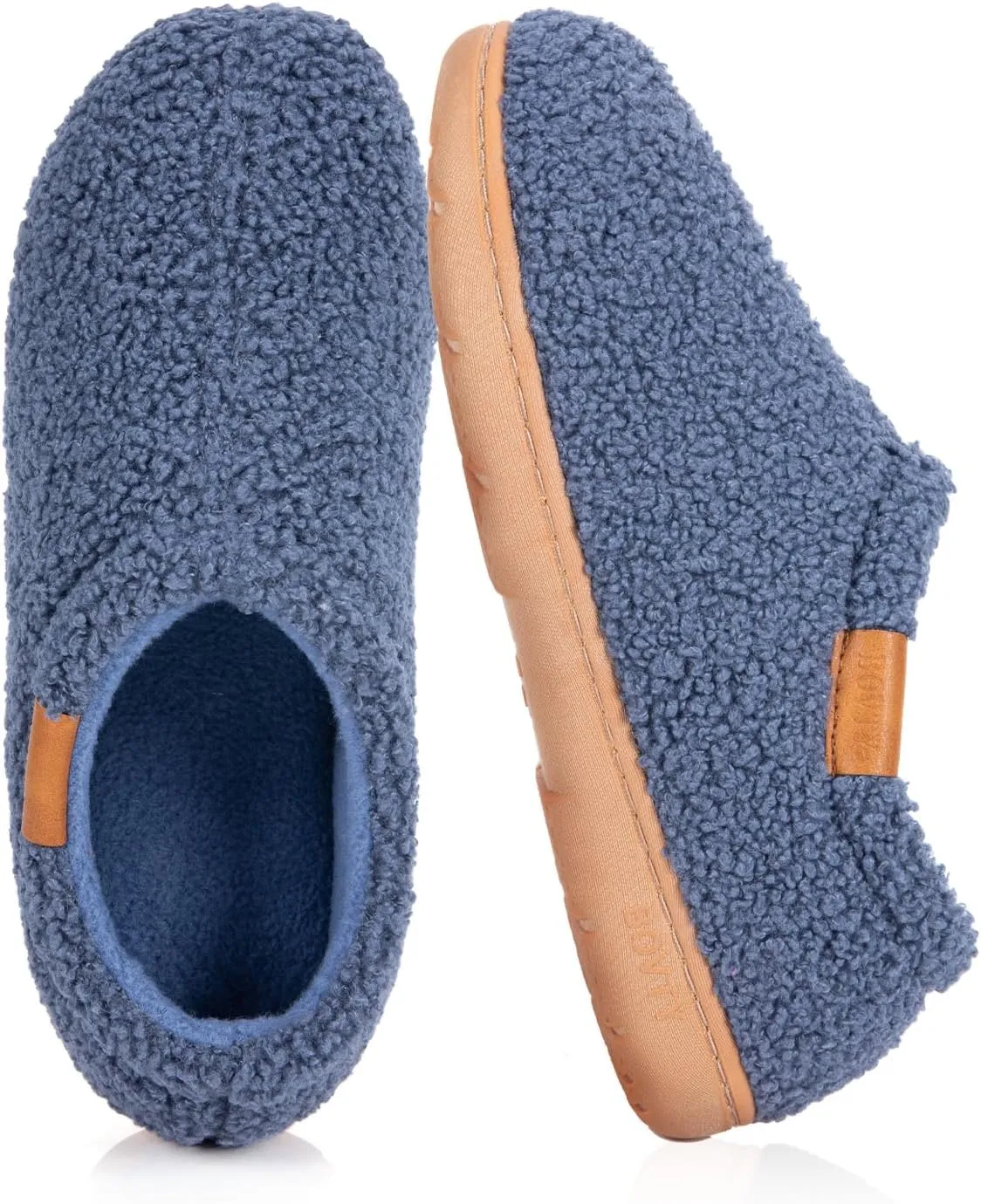 Memory Foam Slippers for Women - Indoor Cozy House Slip-on with Warm Curly Full