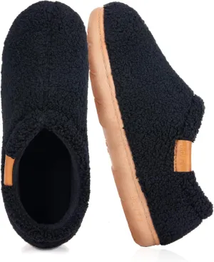 Memory Foam Slippers for Women - Indoor Cozy House Slip-on with Warm Curly Full