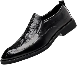 Men Leather Oxford Loafers Slip On Comfortable Business Casual Breathable Dress Shoes Fashion Driving Comfort